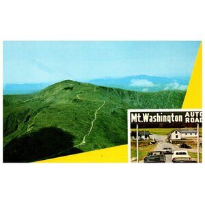 Postcard Mount Washington Air View & Auto Road White Mountains New Hampshire